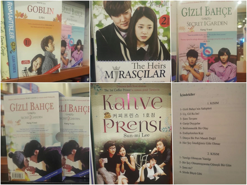 서점에서 판매 중인 터키어로 번역된 한국드라마 책들 – 출처 : 통신원 촬영