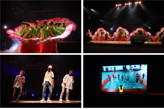 'Hallyu Com-on! 한국문화워크숍' 참가자들의 부채춤, 케이팝 공연과 워크숍 영상 상영 모습 - 출처 : 통신원 촬영