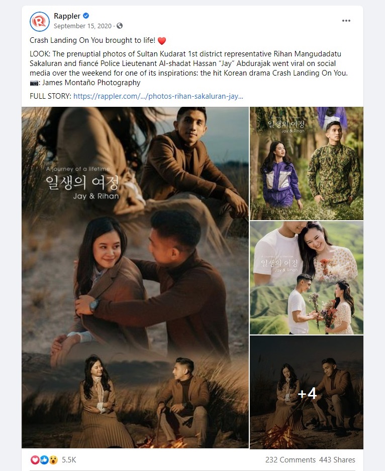 드라마 '사랑의 불시착'의 인기가 높아지자 필리핀 커플 사이에서 드라마 컨셉의 웨딩 사진 촬영이 유행
