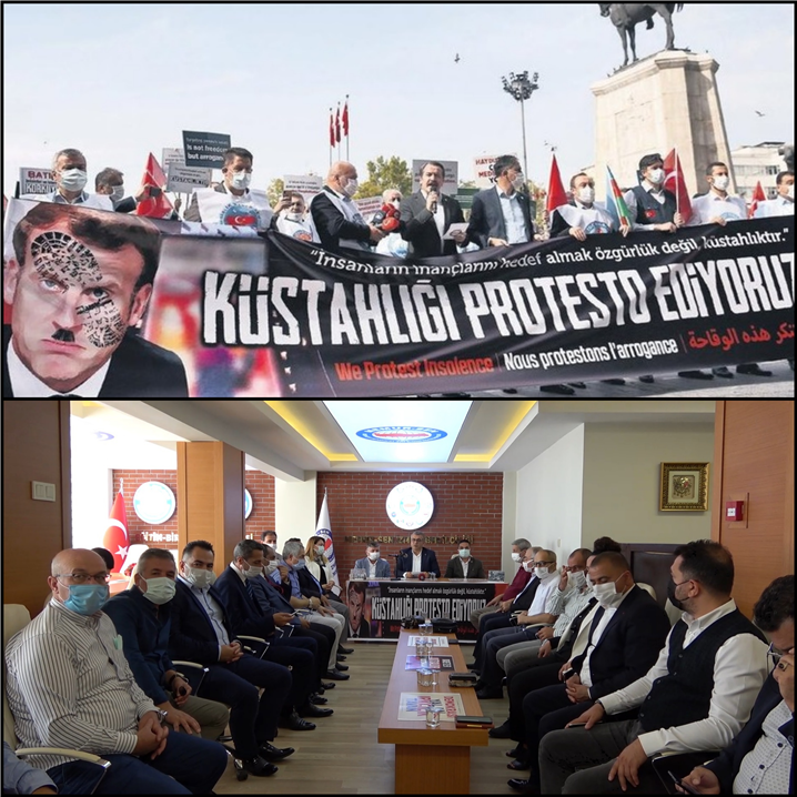 터키 전역으로 번지고 있는 프랑스 제품 보이콧 시위, 앙카라(상)와 이즈미르(하) - 출처 : 카밀 의장 제공