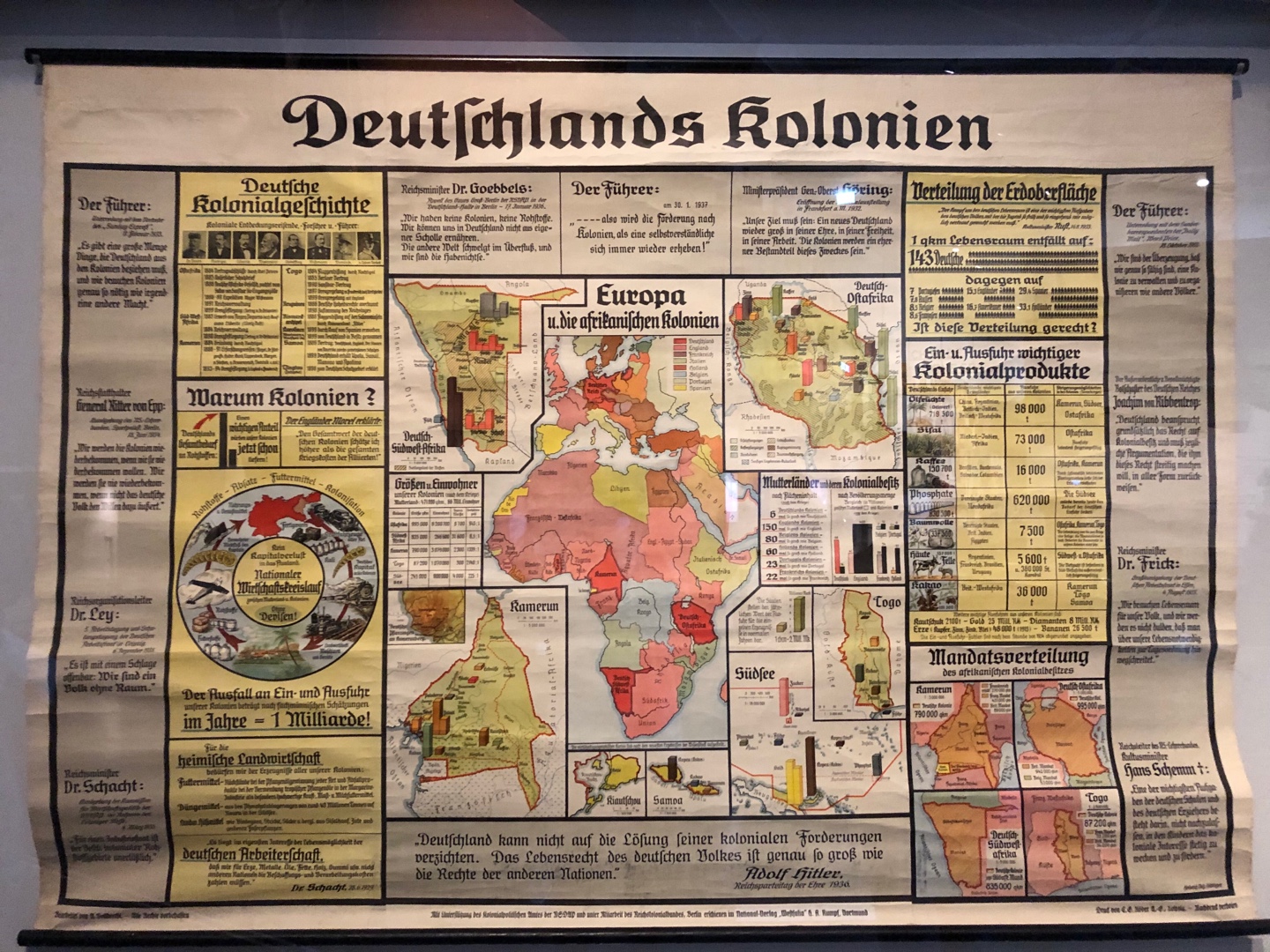<메인 전시 중 하나인 '베를린 글로벌'에 전시된 독일 식민지 지도>