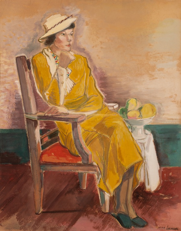 ▲ 이인성, <노란 옷을 입은 여인상>, 1934,  color on paper, 75×60cm, 대구미술관 소장