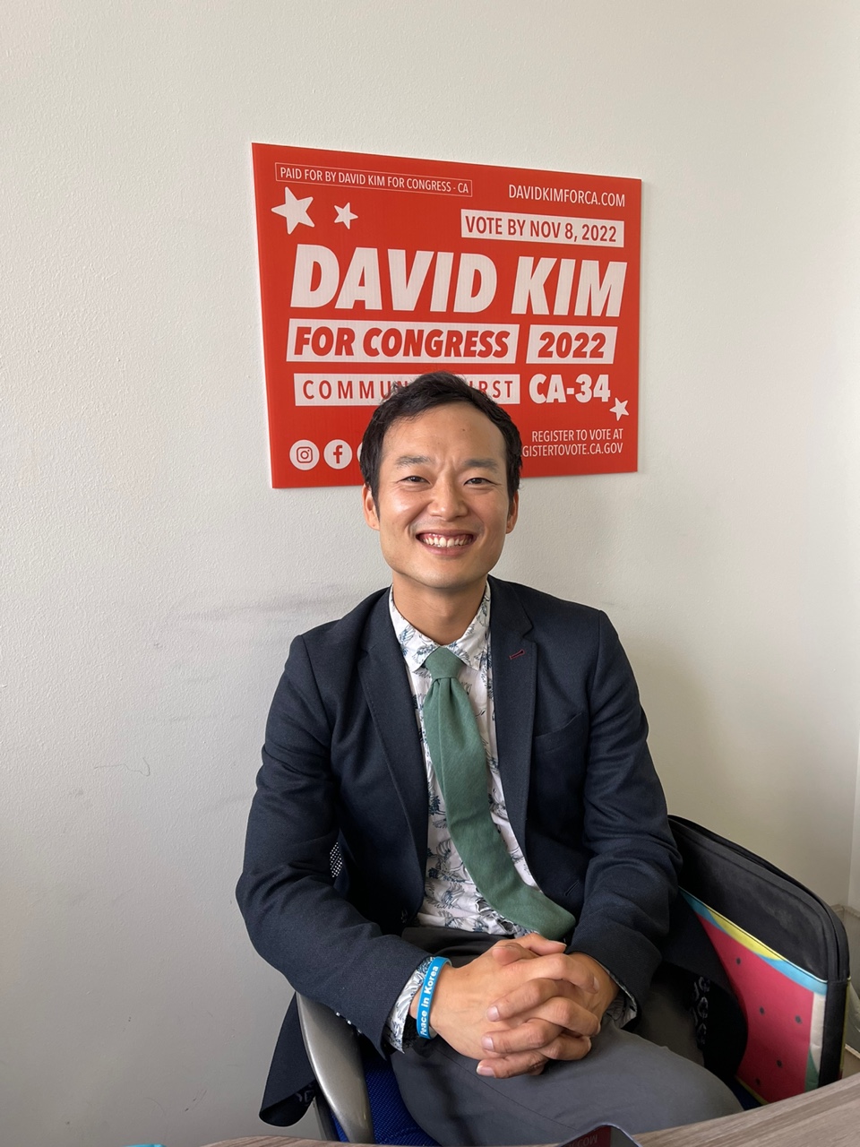 With David Kim inside His Election Campaign Office