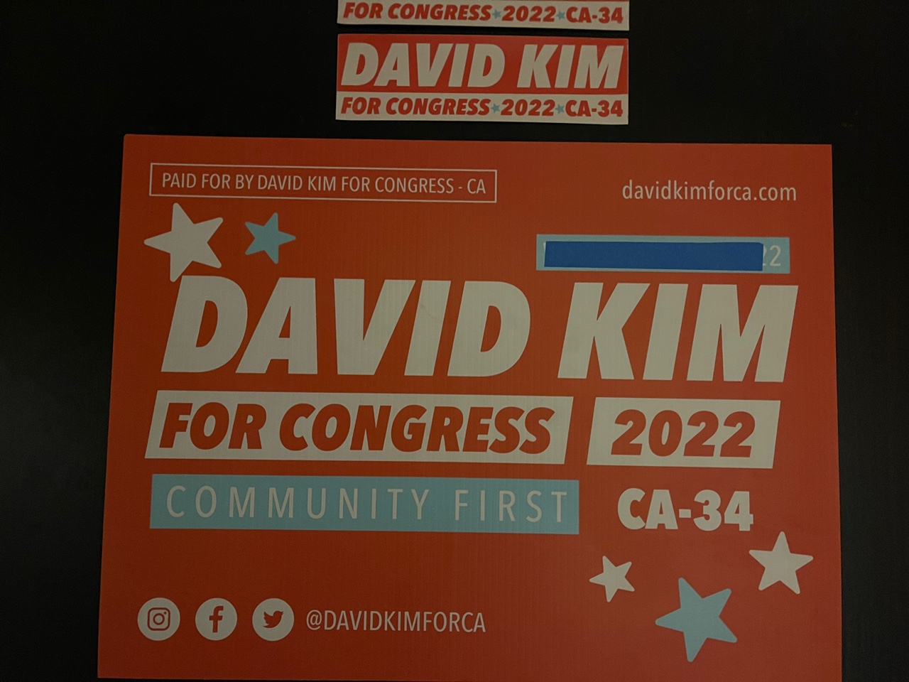 David Kim’s promotional campaign material