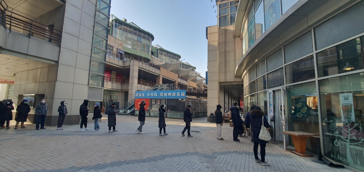 Korean residents in China lined up to get diagnostic kits and fever reducers distributed by the Overseas Koreans Foundation of Beijing