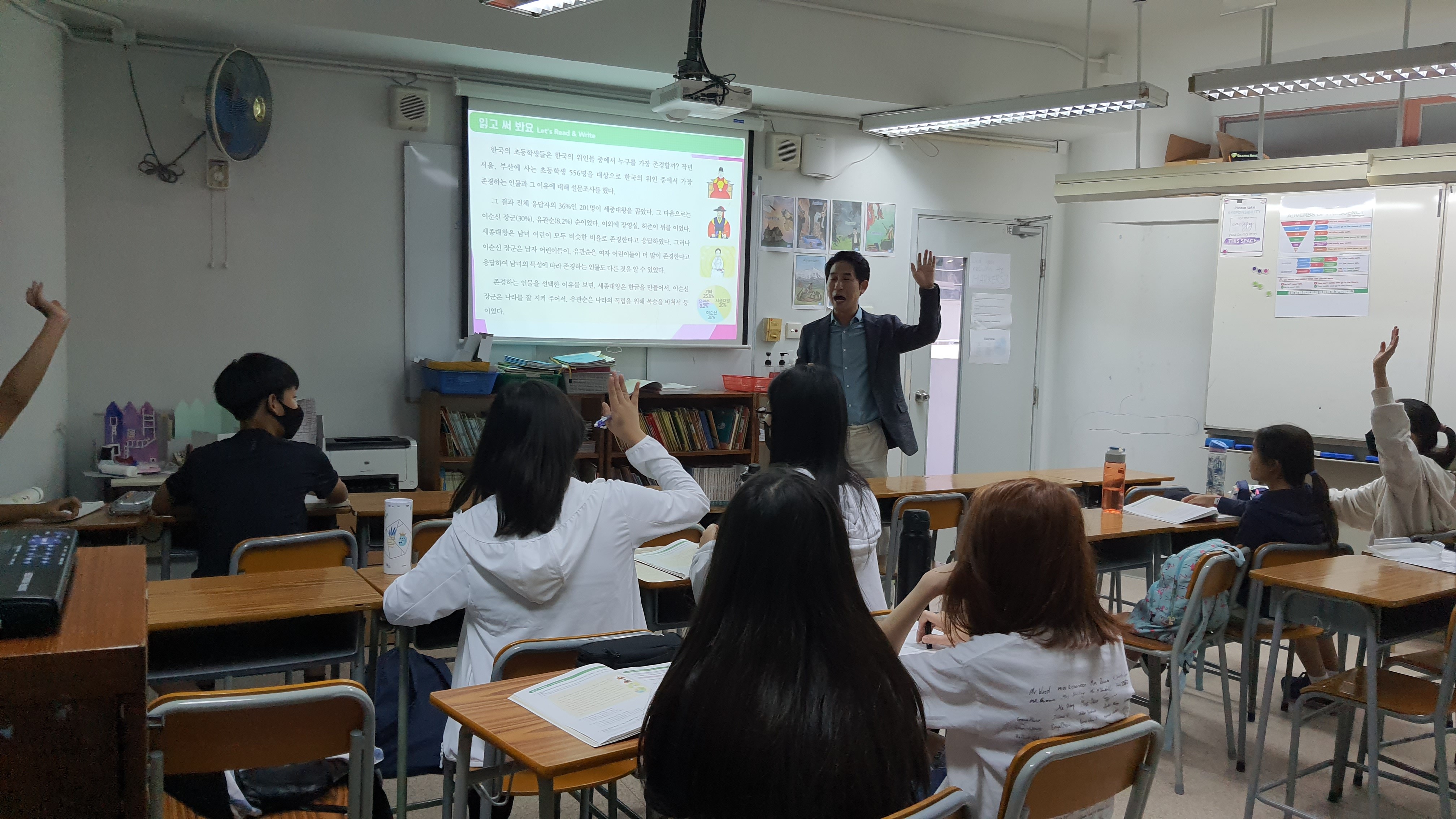 Students in class at the Hangeul School in Hong Kong