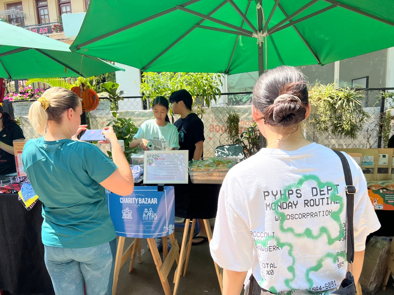 Children selling cookies in the scorching heat