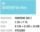 코리아넷 Sky Blue - Hex Code:#7ecdd0