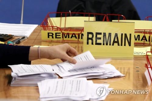 브렉시트 투표 개표 초반 '탈퇴' 우세…51.1%로 약간 앞서(종합)