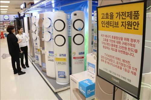 '고효율 가전 인센티브'에 가전매출 급증