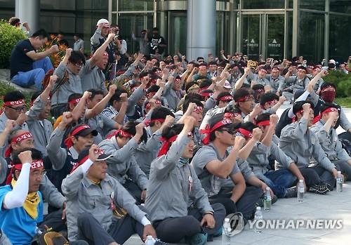 현대車·현대重 노조 동시파업 이틀째…파업수위 높여
