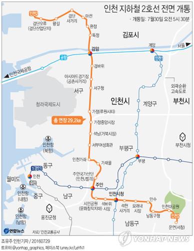 인천지하철 2호선 운행 개시, 버스 노선도 대폭 개편