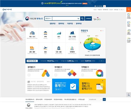 통계 184종 수록 국토교통통계누리 전면개편
